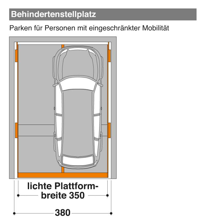 Modellvarianten MultiBase 2072i Behindertenstellplatz