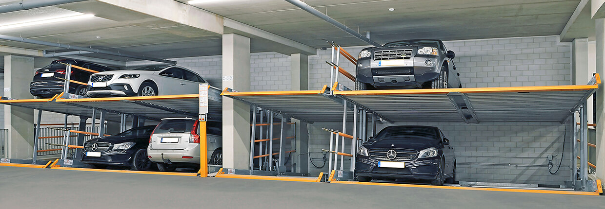 MultiBase 2078i parking system in an underground car park
